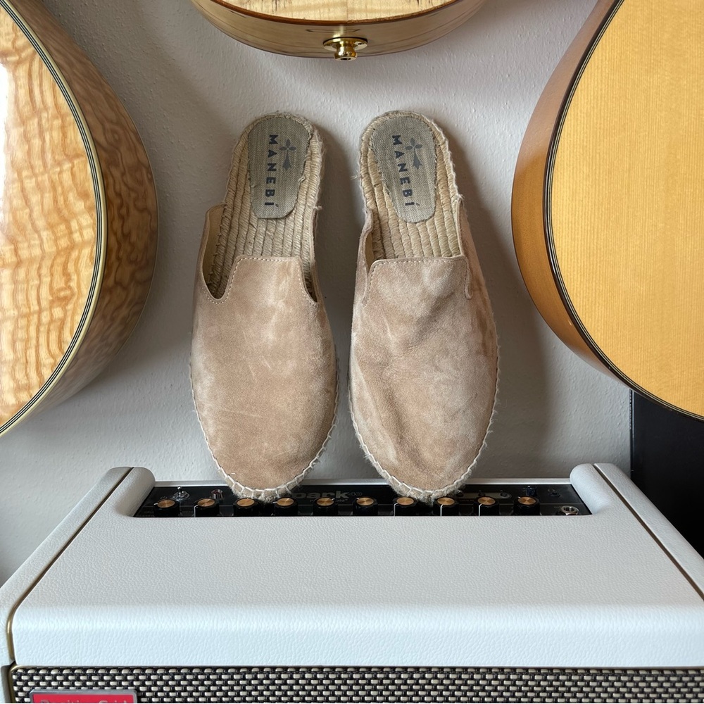 Manebí soft suede mules - Hamptons - vintage taupe - W 41